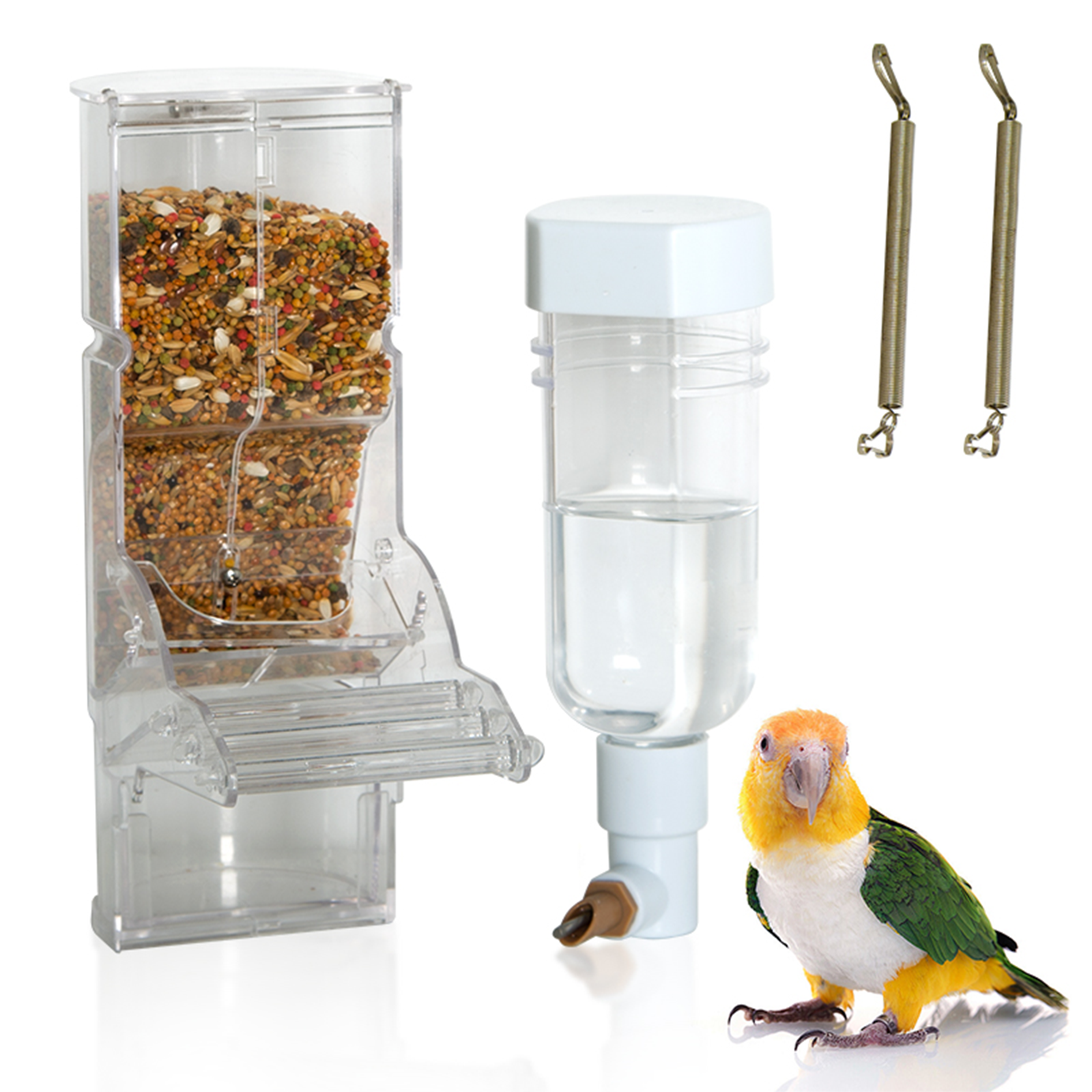 no mess automatic bird feeder & water dispenser set